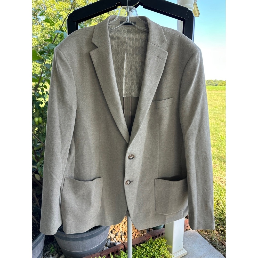 Lauren Ralph Lauren Men 44R Tan Herringbone Blazer SportCoat 2Button PatchPocket
